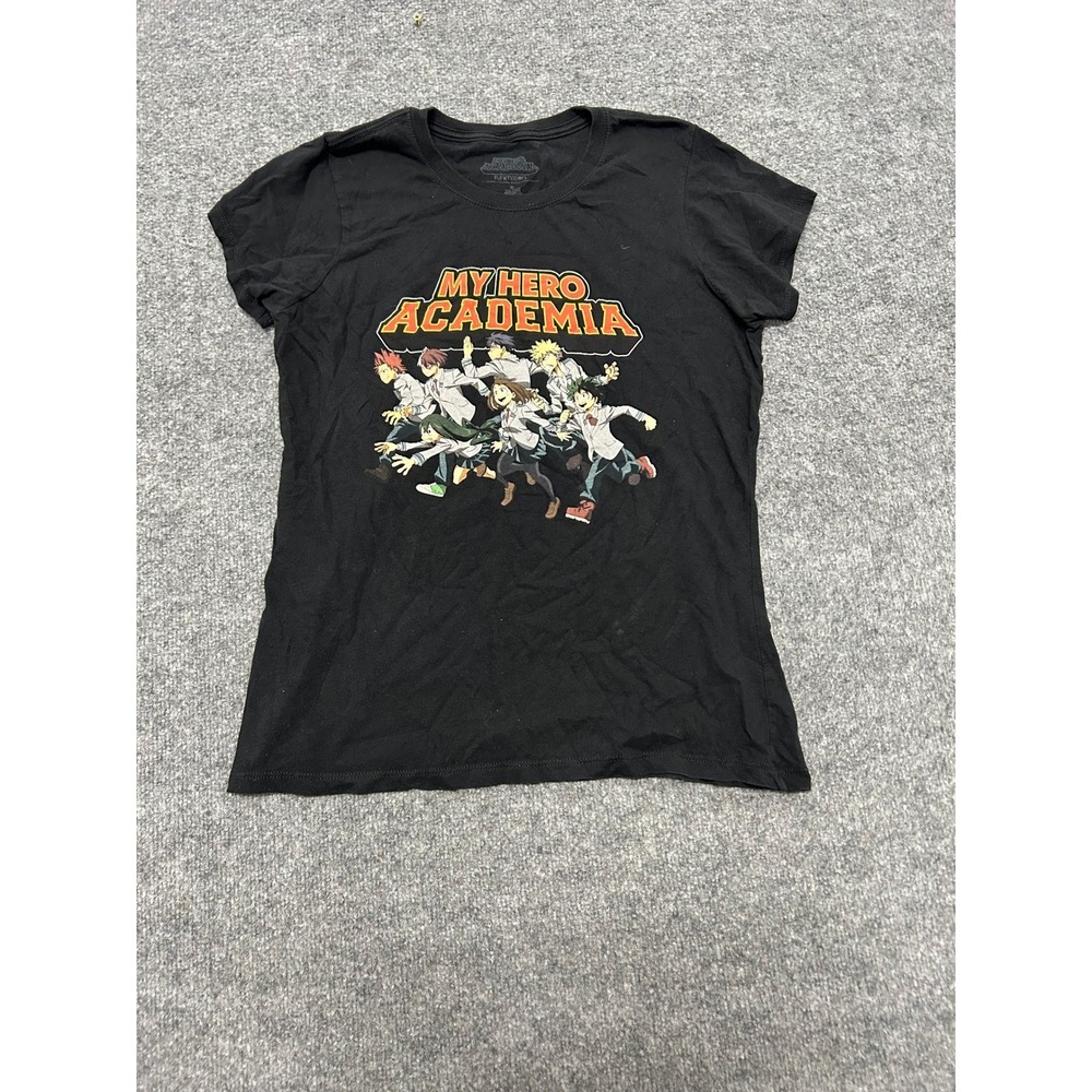 My Hero Academia T-Shirt Womens Size XL Black Graphic Anime Short Sleeve Cotton